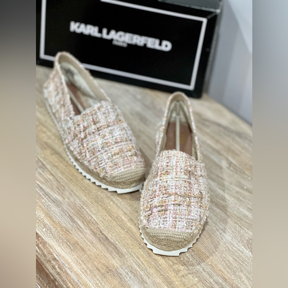 Karl Lagerfeld Paris Women's Boucle Tweed Espadrilles - Size 9